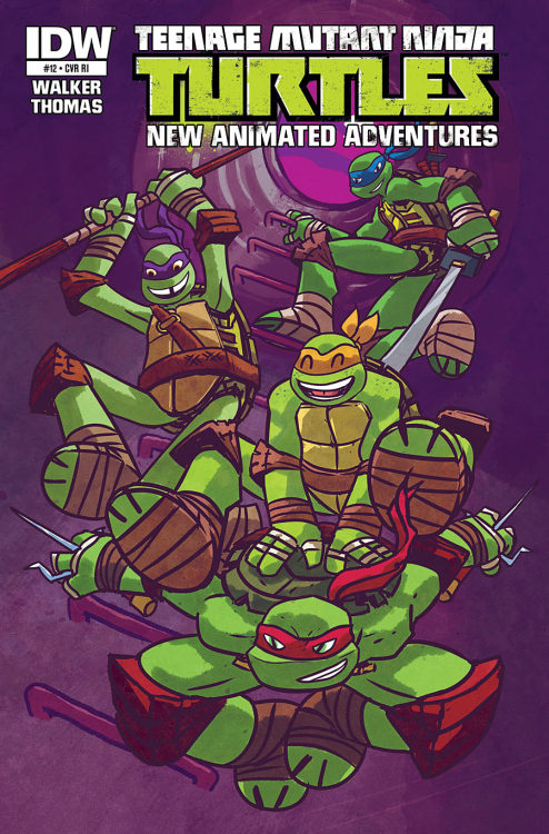 I did a variant cover for TMNT: New Animated Adventures #12. It ships in June!