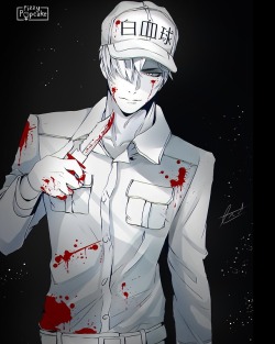 Fizzypopcake:white Blood Cell (Neutrophil) Fanart From Hararaku Saibou!~ ✨✨🌼