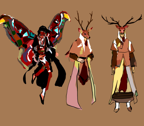 more oc character art - was very much inspired by mudang and hanbok designs