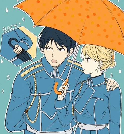 kazaliecho:「うわぁー雨が降ってきた、さっさと帰ろう」 「大佐は自分の傘使いなさい」