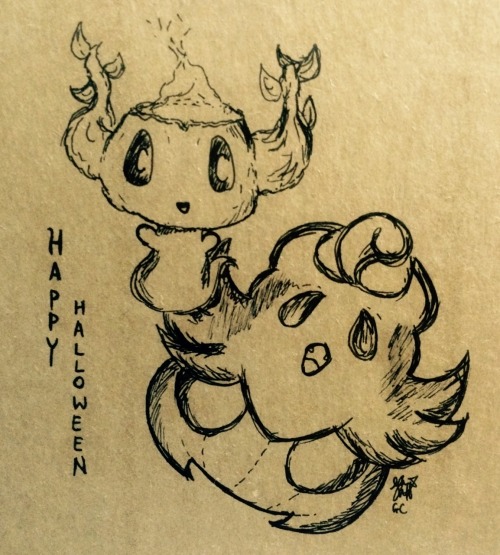 heysams:inktober: phantump and pumpkaboo!best ghost types tbvh