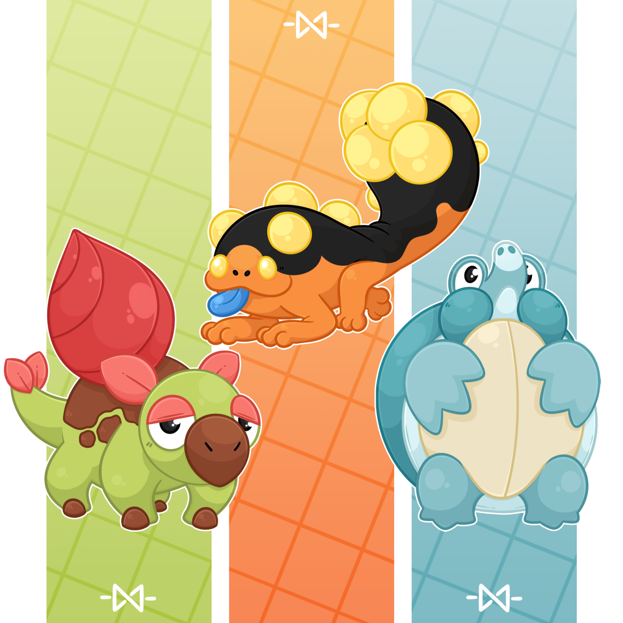 Chubby Pokemon Kanto Starters bulbasaur Charmander Squirtle 