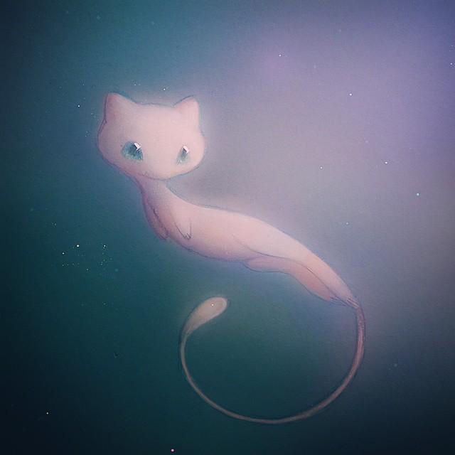 heathersketcheroos:  Where’s an apple when I need one!? #pokemonsnap #mew #pokemon