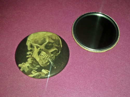 Smoking Skeleton Van Gogh Pocket Mirror | 2-¼-inch Pocket Mirror $5.00 from SteampunkPomegran