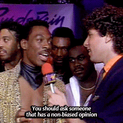 ripopgodazippa:   Eddie Murphy at the ‘Purple Rain’ premiere when asked what he thought about the film | July 27 ‘84  