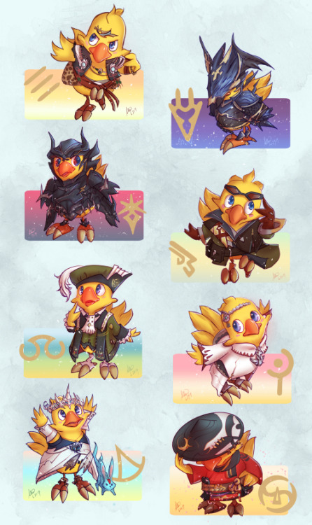 ammosart:All the collected Alphas in Stormblood artifact gear that I drew for my Shadowbringers coun