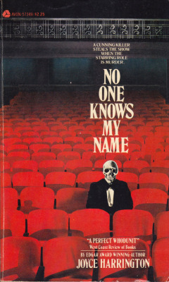 No One Knows My Name, by Joyce Harrington (Avon, 1980).From a second-hand bookstore in New York.