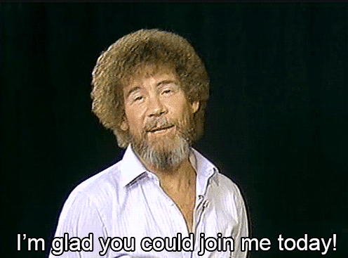 itsmydarkesthour:  hippies-like-us:  kuneria:    Bob Ross soothes and calms and makes me happy like nothing else I’ve ever known.  Fun fact: Bob Ross was a Marine drill sergeant for several years, but quit because he didn’t like yelling at people.