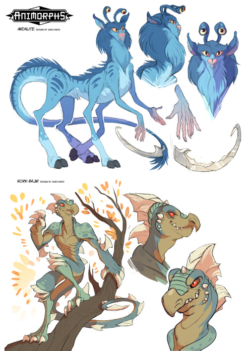 Some Animorphs redesigns I did for a client &lt;3I actually still remember a lot of what happened in