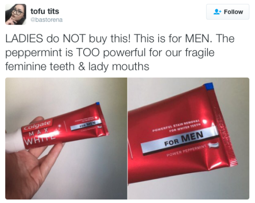 micdotcom:THIS TUMBLR POST IS FOR MEN ONLY. FEMALES ARE NOT ALLOWED TO USE THESE PRODUCTS OR EAT MAN