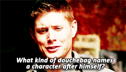 supernaturaldaily:  “My name is Dean Winchester. I’m an Aquarius, I enjoy sunsets, long walks on the beach and frisky women. And I did not kill anyone.” 