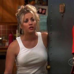 no-bra-celebrities:  Kaley Cuoco braless