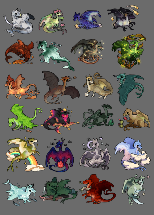 some pern dragon minis for RP pals! these were 2019 christmas gifts. please do not use without permi