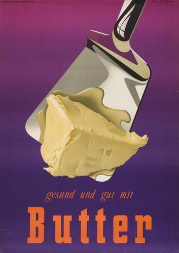 Donald Brun, Gesund und gut mit Butter, 1951, Museum für Gestaltung Zürich, Plakatsammlung,