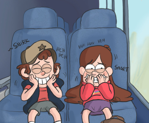 chillguydraws: limey404:  limey404:  i duno i just wanted to draw some glimpses of their bus ride up to gravity falls because twin shenanigans yeah  i completely forgot about this until i saw a panel on google images.. and now i’m nostalgic dang it