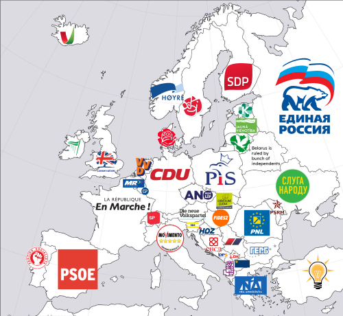 lordmeowdemort: mapsontheweb: Ruling parties of European countries SP in Switzerland??? I wish hmmm 