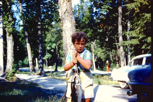 Girl showing off her catch in Canada - 1953