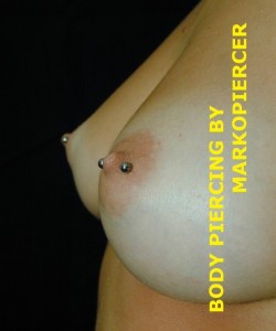 markopiercer:  Helaed Nipple piercing old pic