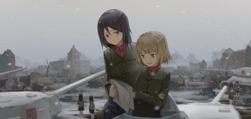 futureisfailed:  幻像黒兎@三日目東コ52bさんのツイート: “ノンナ×カチューシャ https://t.co/tp9NUjqrSd” 