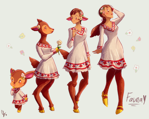 eindraa:❤️Diana - Fuchsia - Deirdre - Fauna I completed all the Female Deer Villagers and here&r