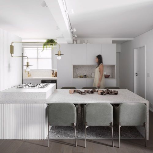 remodelproj:Small space in Kitchen apartment - decided to split the cooktop - to create a mini-islan