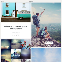 themes:  Half Way Perfect for curators and highly visual blogs, this flexible two-column grid theme puts the focus on your content. Hi-res two column layout Beautiful full screen profile Powerful premium features Customize everything Awesome customer