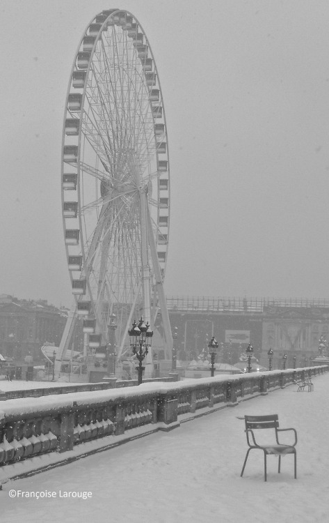 francoise-larouge:Neige à Paris: Grande Roue9février2018 ©Françoise Larouge 