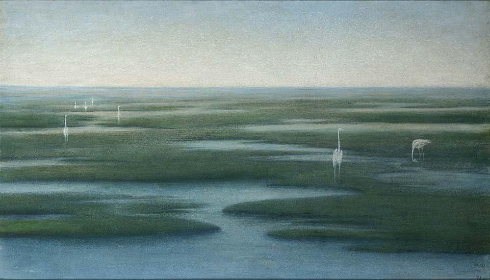 laclefdescoeurs:  Flamingos, 1905, William Degouve de Nuncques