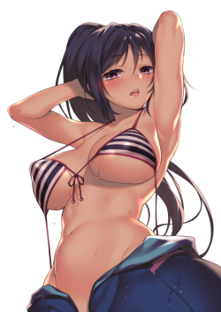 fuyahana:    Kanan Matsuura fanart from Love Live! Sunshine!, Patreon’s October reward.There’s a NSFW version preview with on my Pixiv ► http://www.pixiv.net/member_illust.php?mode=medium&amp;illust_id=60772197October patrons get the version without