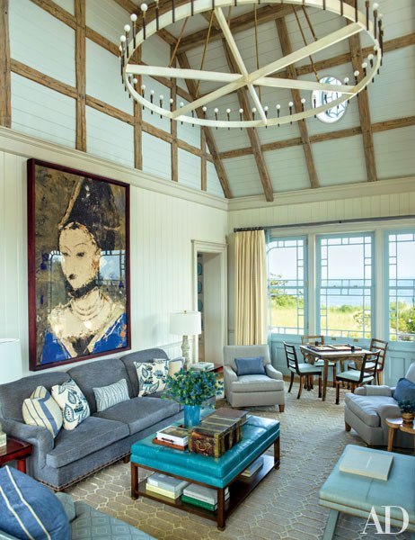 {Love the rustic interiors in this Steven Gambrel-designed home. There’s something invigoratin