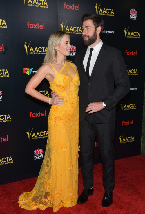 timotay-chalamet:EMILY BLUNT &amp; JOHN KRASINSKI8th AACTA International Awards on January 4, 20