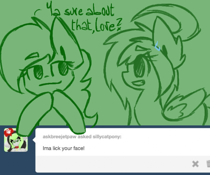 askbreejetpaw:  sillycatpony:  Nobody licks the Kiksie. The Kiksie licks you. [featuring