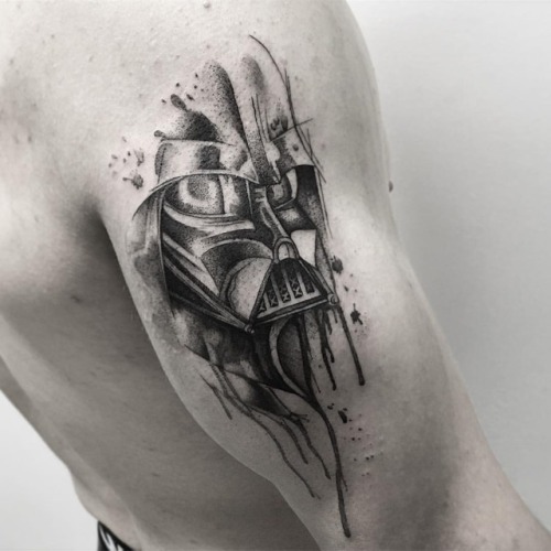 “rainy Vader”  ||#dotwork #blackwork #blacktattoo #blackworkbrasil #iblackwork #inkstinc