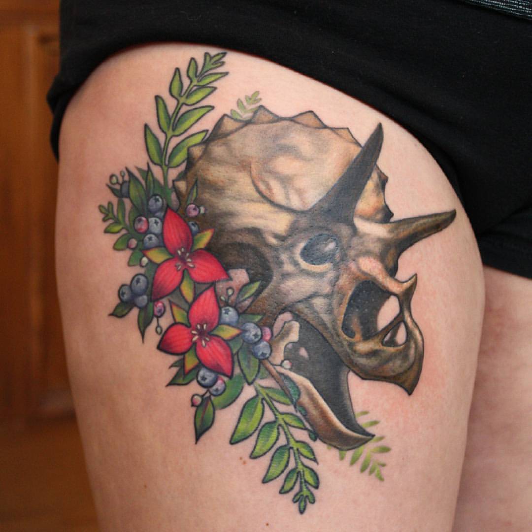 Simon Gold Tattoo  Triceratops skull from yesterday on Dylan for his first  tattoo Thanks for sitting so well mate  Facebook
