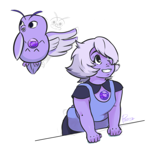 ame-kitty:  I wonder how amethyst would look with small hair grown up   Amy~ <3