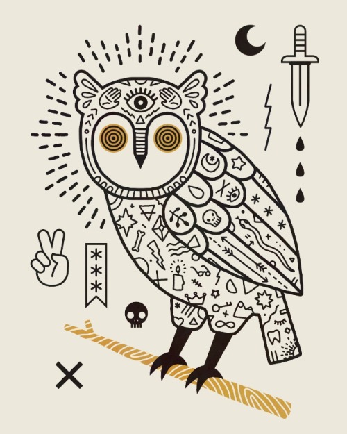 Hypno Owl by Camille Chewlooks rad on a t-shirt, go look