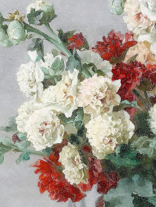 Peonies in vase (detail), Cécile Augustine Bougourd (French, 1857-1941) 