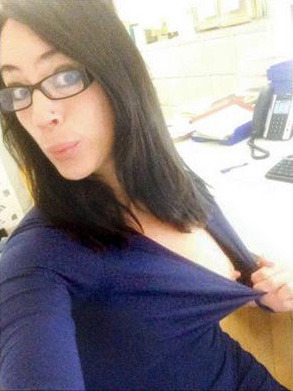 Porn Pics aselfieforeveryday:  Naughty at work :p 