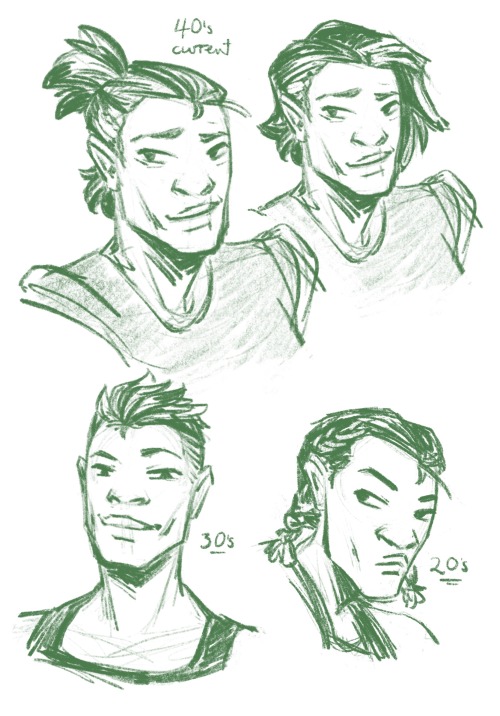 A collection of skeches I did trying to figure out some of my henchboyfriends ocs(ft. hien, bea, zoo