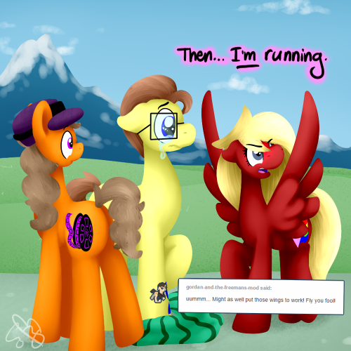 asklovelylaughter:  I’m running and you can’t stop me.  What Lovely no! D=