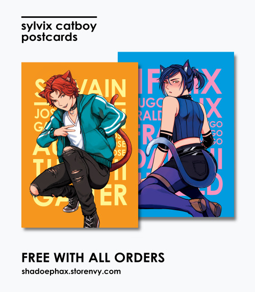 Pre-order bonuses reveal! All orders get 2 free catboy postcards and at 40+ orders an extra maid syl