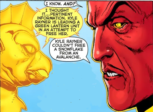 #JustHalJordanThings Bonus Post: A choice selection of Sinestro dunking on Kyle. 