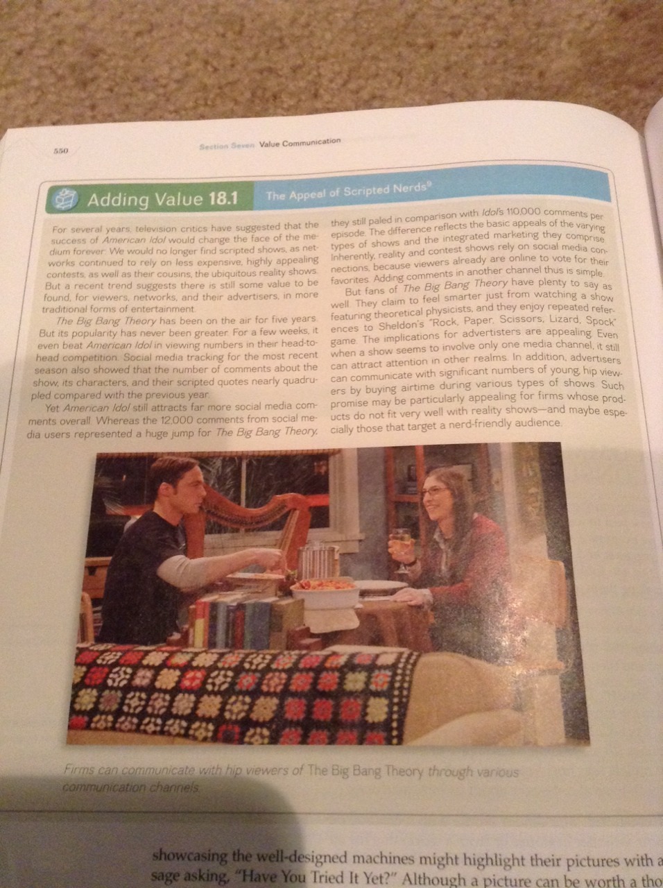 The Big Bang theory is in my marketing textbook!!! “The appeal of scripted nerds”