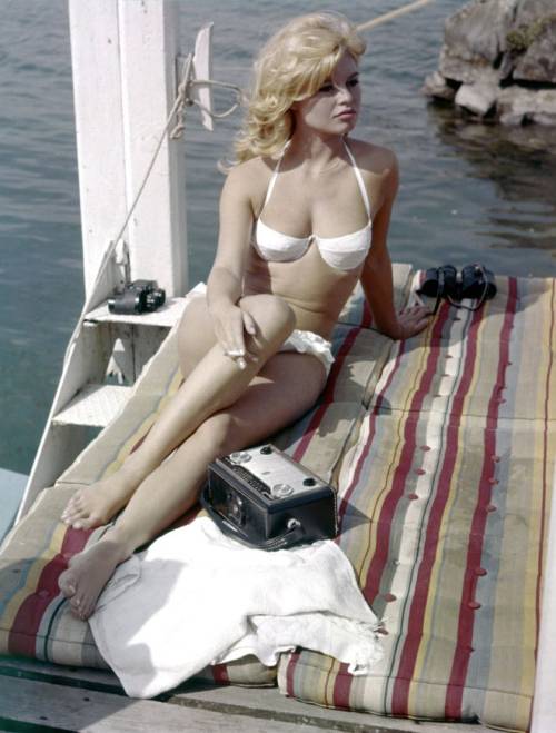 Brigitte Bardot at Lake Geneva in 1962.