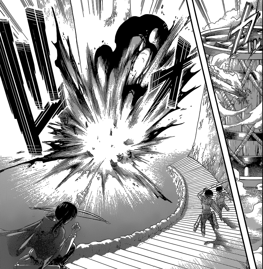 fuku-shuu:   Levi &amp; Mikasa kicking ass in SnK Chapter 64 (Source)  GO ACKERMANS