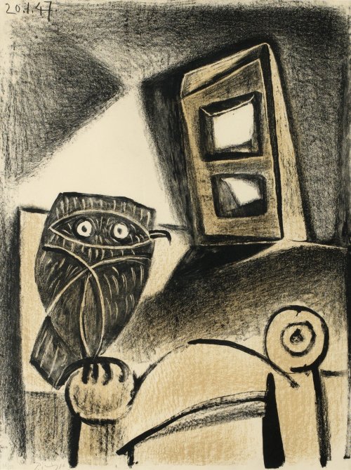 fatalbellman:Owl With Chair by Pablo Picasso, 1947