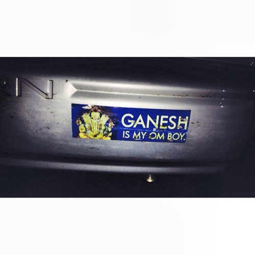 infinite-indie:Hands down the best bumper sticker I have ever seen - “GANESH is my Om boy.”#Hindu(at