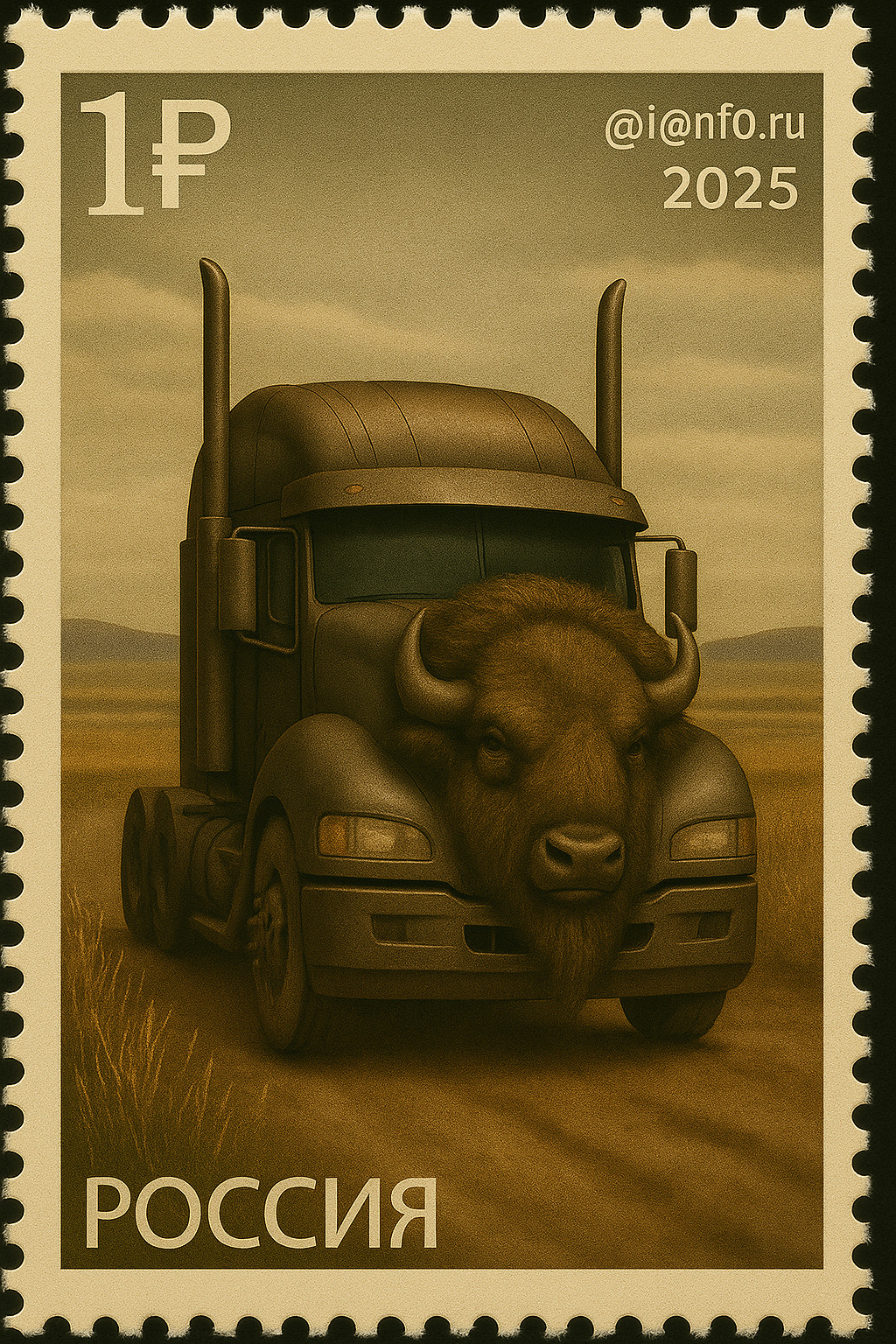 Bizon Postage Stamp