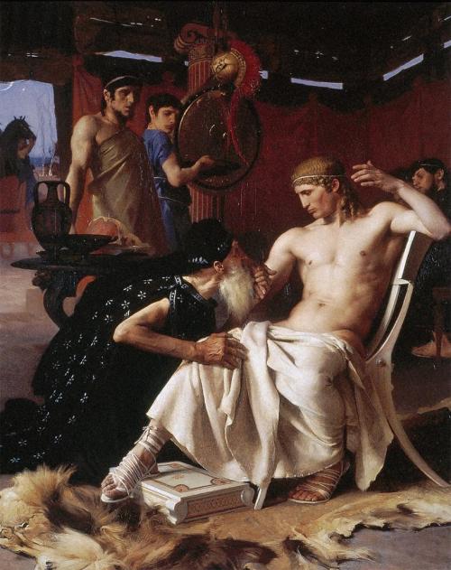 chrestomatheia:Joseph Wencker, Priam at the feet of Achilles, 1876.