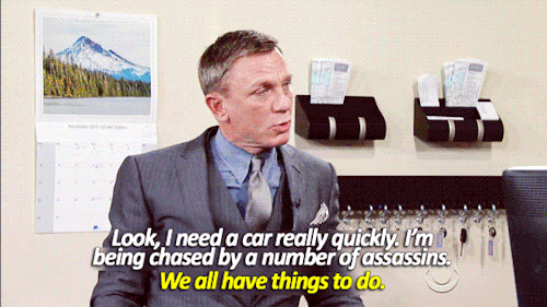 deadcatwithaflamethrower:sandandglass:James Bond tries to rent a carI….I have no words.Except that I